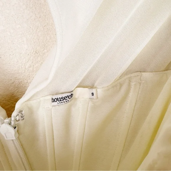 House of CB Milarose Dress Choker Long Sleeve Mesh Midi Dress Small - Picture 5 of 10